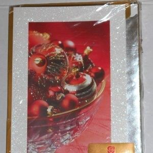 18 American Greeting Glitter Christmas Cards + Evp